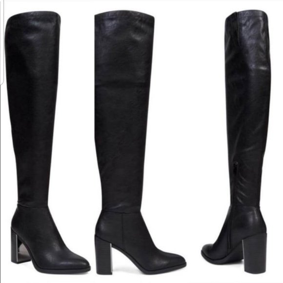 Nine West Shoes - $199 NWT Sz 5 Fashion Wingit Nine West Women's Black Heel Over The Knee Boots